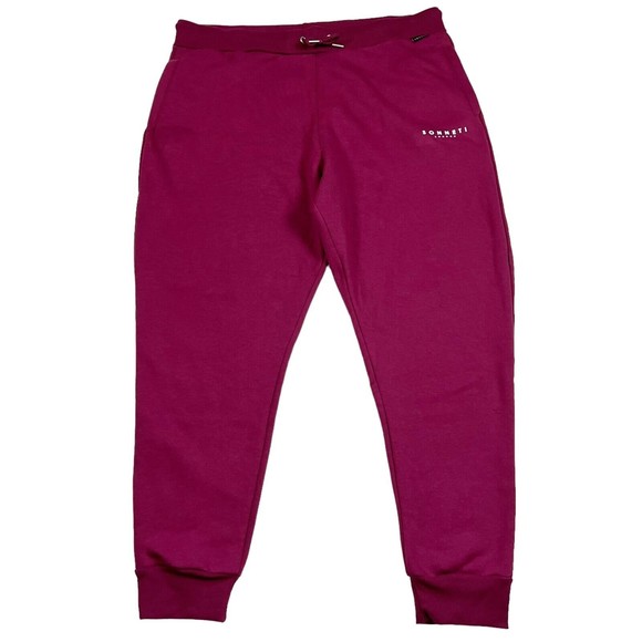 Mens Sonneti London Jogger Sweatpant 3XL Burgundy Pockets Fleece Line Thick Soft - Picture 1 of 9